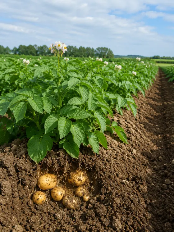 Potato crop harvesting with Sunidhi farm machinery