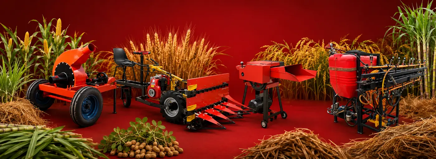 Sunidhi agricultural machine on display in a showroom