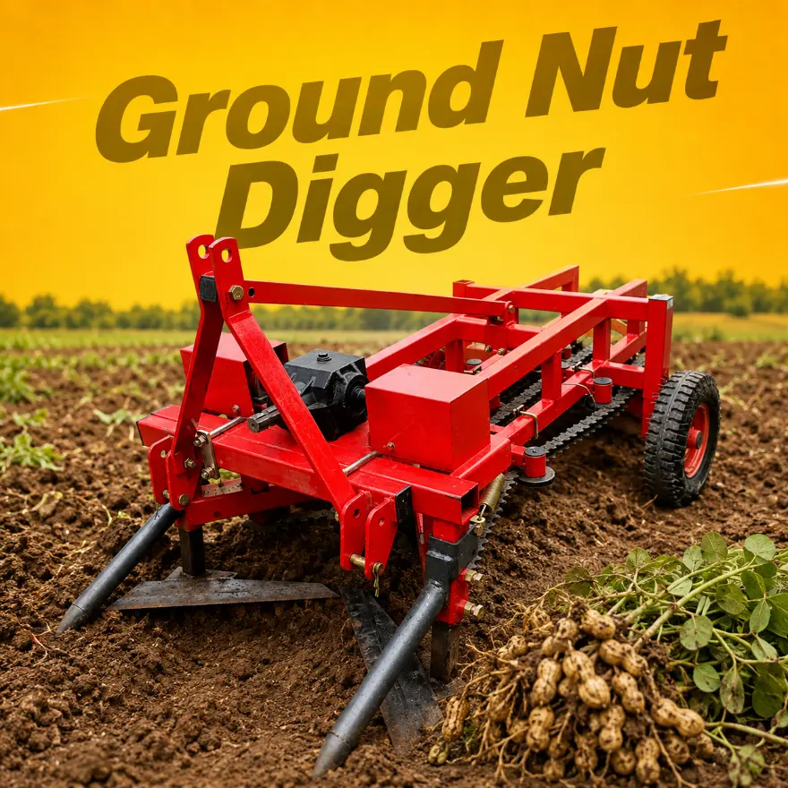 Sunidhi ground nut digger at work in a field