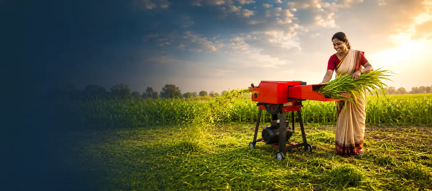 Sunidhi harvesting equipment working in a wheat field