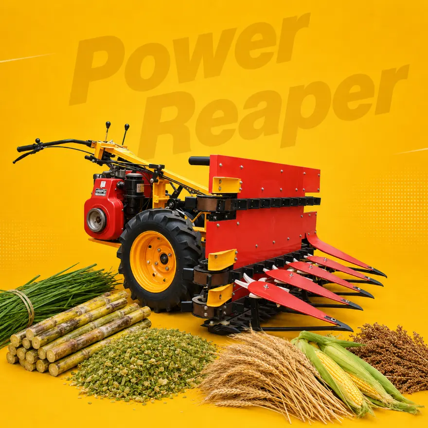 Sunidhi self-propelled reaper harvesting in a field